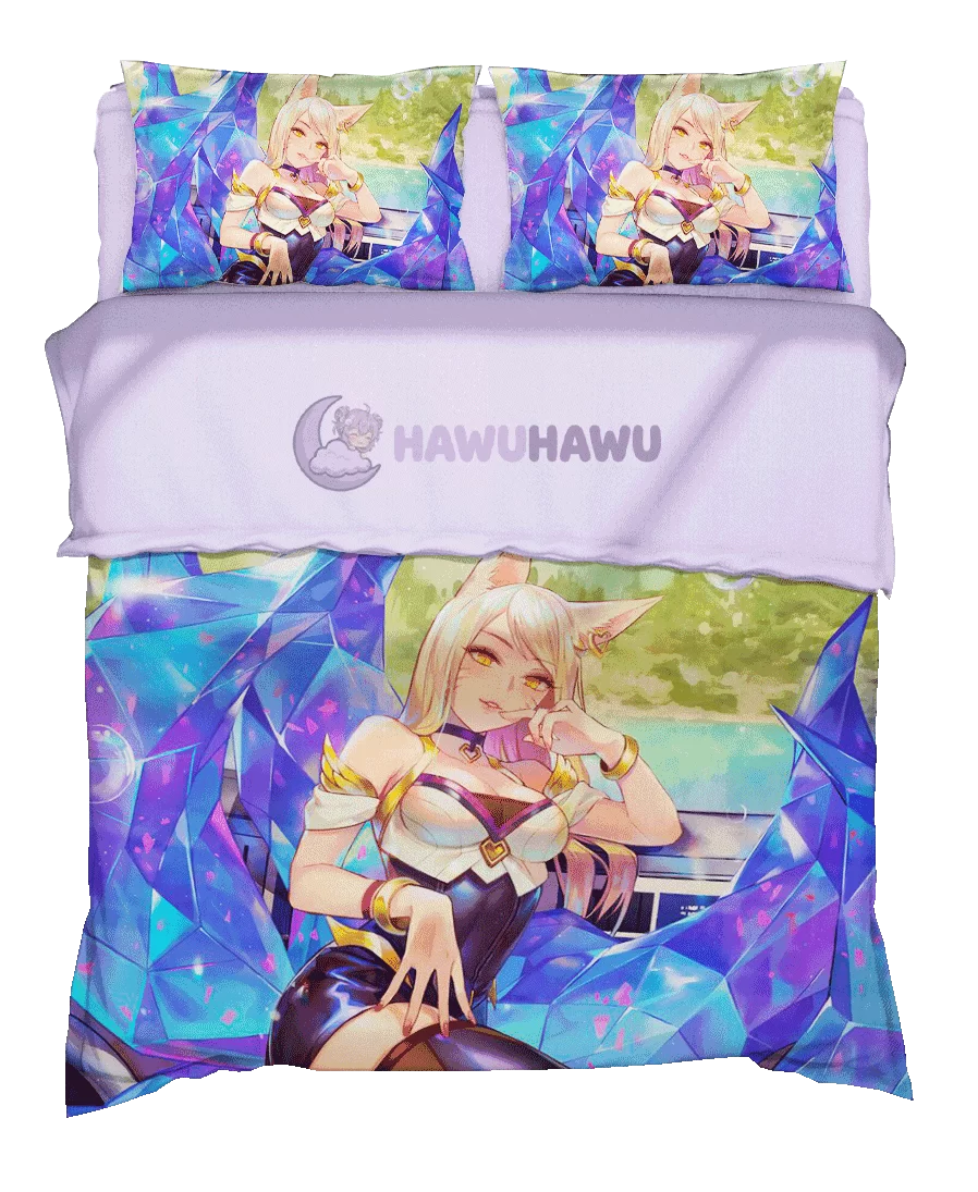 Ahri League of Legends Set de Literie 4 Pièces Impression HD - HaWuHaWu