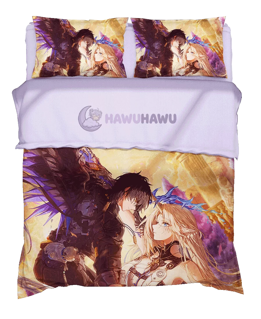 Rover&Cartethyia Wuthering Waves Set de Literie 4 Pièces Impression HD - HaWuHaWu