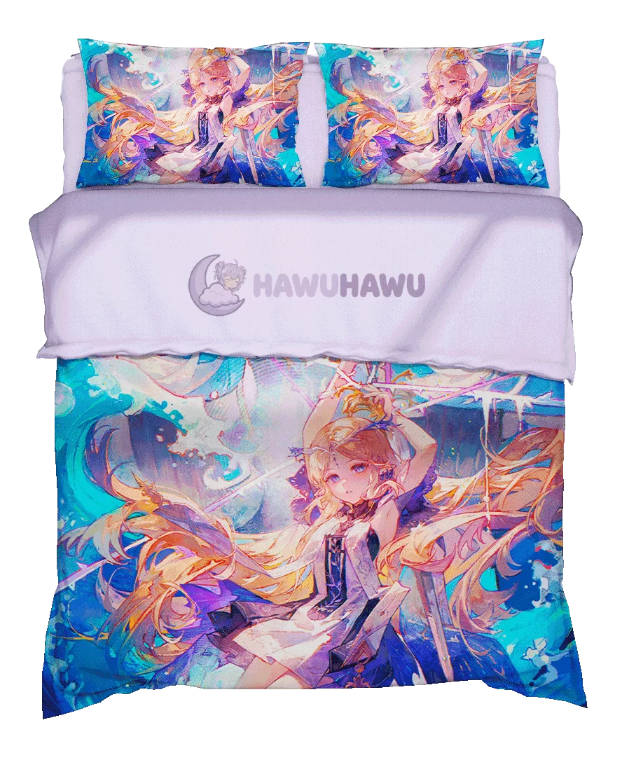 Cartethyia Wuthering Waves Set de Literie 4 Pièces Impression HD - HaWuHaWu