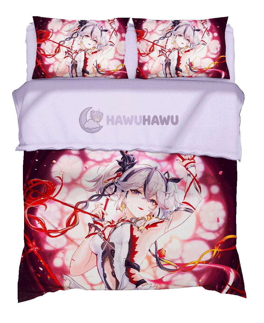 Camellya Wuthering Waves Set de Literie 4 Pièces Impression HD - HaWuHaWu