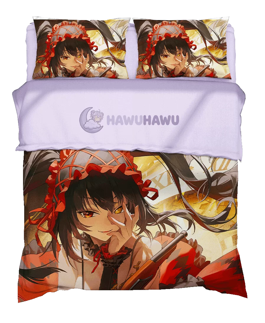 Kurumi Tokisaki Date A Live Set de Literie 4 Pièces Impression HD - HaWuHaWu