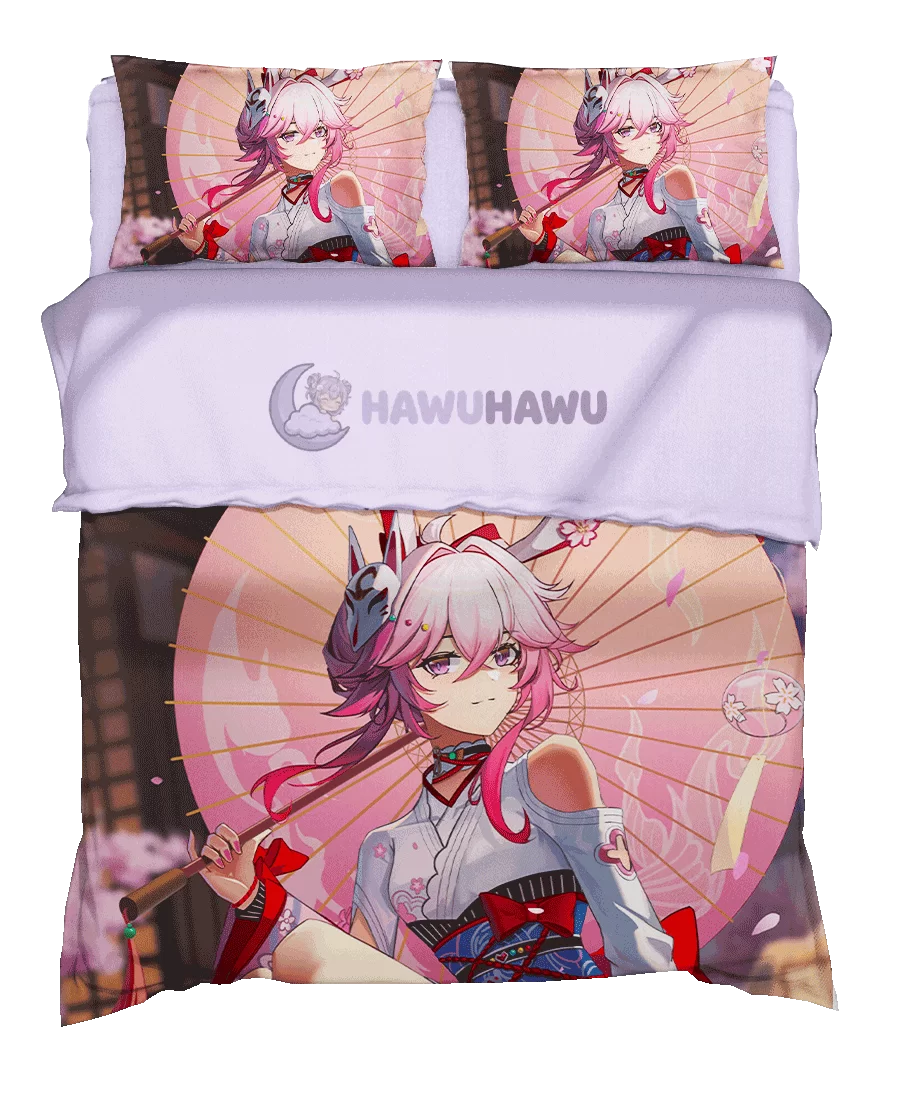 Evanescia Honkai Star Rail Set de Literie 4 Pièces Impression HD - HaWuHaWu