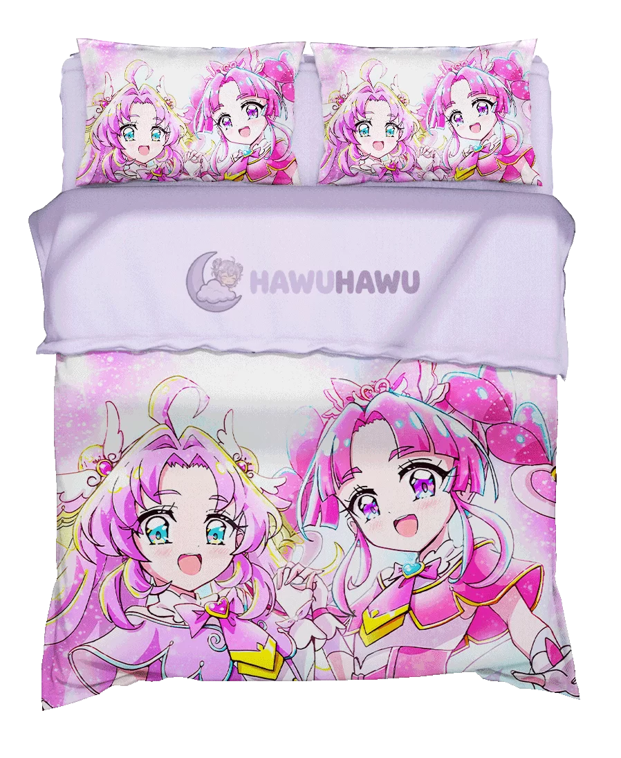 Cure Answer&Cure Mystique Star Detective Precure! Set de Literie 4 Pièces Impression HD - HaWuHaWu