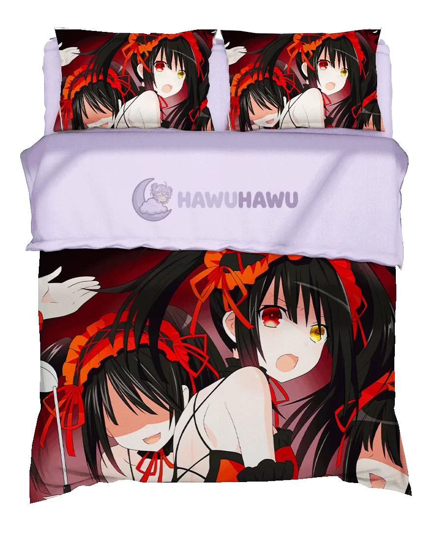 Kurumi Tokisaki Date A Live Set de Literie 4 Pièces Impression HD - HaWuHaWu