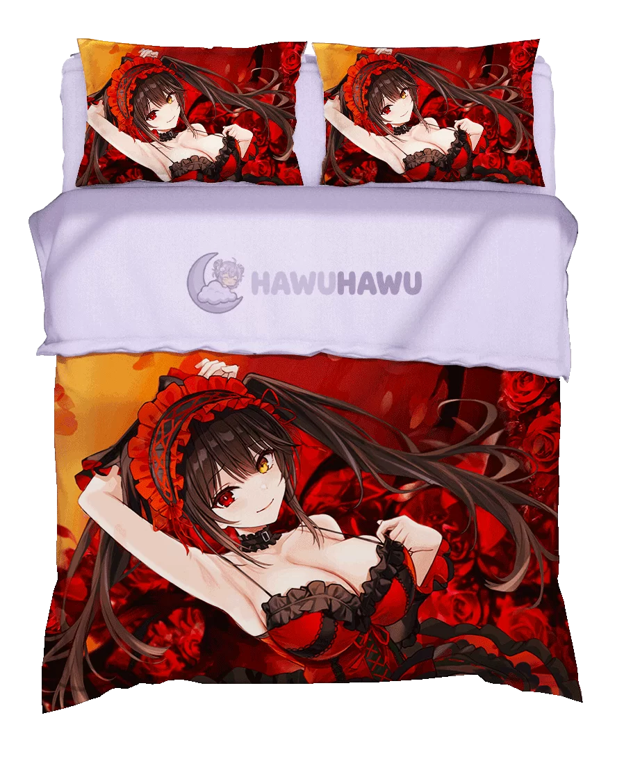 Kurumi Tokisaki Date A Live Set de Literie 4 Pièces Impression HD - HaWuHaWu