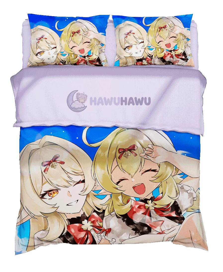 Klee&Alice Genshin Impact Set de Literie 4 Pièces Impression HD - HaWuHaWu